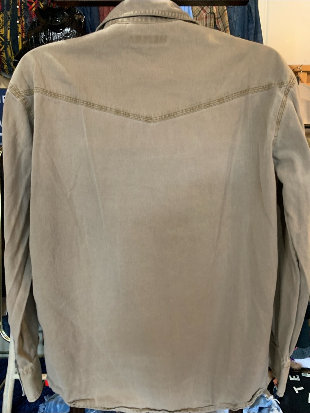 Men's Roper Gray Pearlsnap Button-Front Work Shirt Jacket - Picture 9 of 11